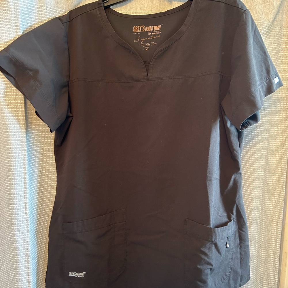 Grey's Anatomy Signature Black Scrub Top